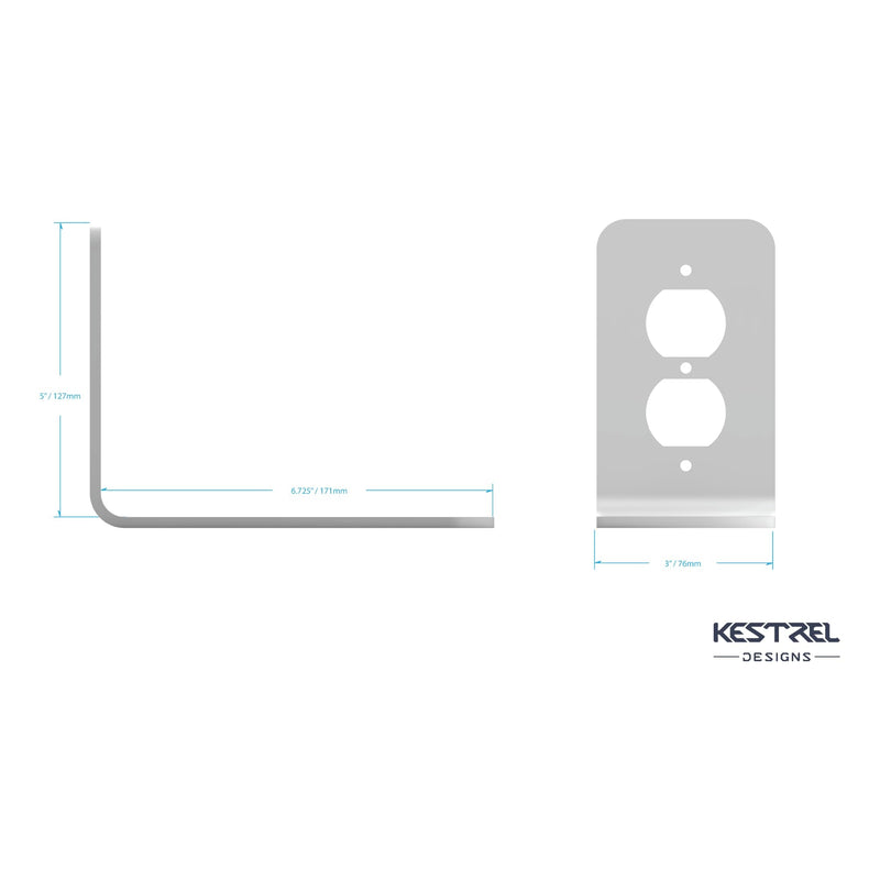 Kestrel Designs Outlet Shelf Speaker Mount - Heavy Duty Shelf Holds Devices up to 12 lbs - DIY Install Works with Standard Outlets - Perfect for Sonos & Other Smart Speakers (White) White
