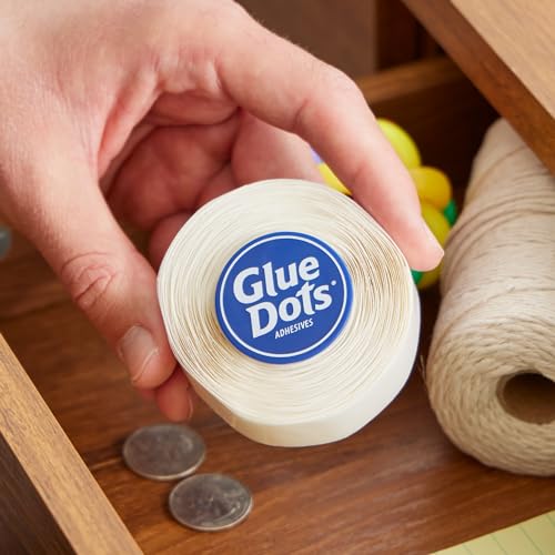 Glue Dots, Roll for everyday uses, ½”, .5 Inch, 300 Dots, Movable, Repositionable, Multi-Functional, Label Containers, Glue Stick and Tape Alternative, Clear 1 Pack