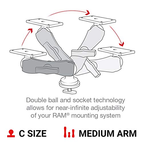 RAM MOUNTS Track Ball Mount for Humminbird Helix 7 RAM-202-24-354-TRA1U with Medium Arm Compatible with RAM Tough-Track System