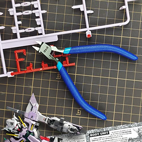 stedi 5-In Model Nippers, with Ultra-thin Single-edge and Blade Case Single-edged (Blue_for Professionals)