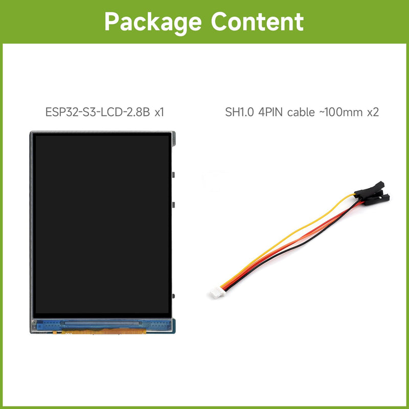 Waveshare ESP32-S3 2.8inch Display Development Board, 480×640, IPS, 32-bit LX7 Dual-core Processor, Up to 240MHz Frequency, Supports Wi-Fi & BLT, ESP32 with Display, Without Touch Function