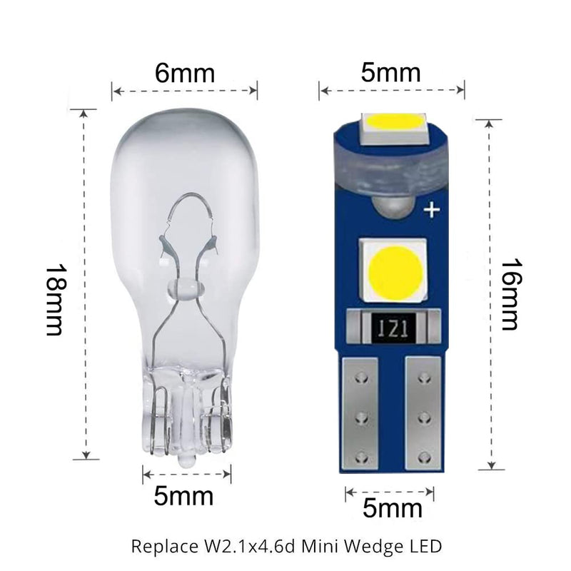 BlyilyB 20-Pack T5 37 74 LED Bulb With Twist Lock Socket PC74 PC37 Dashboard Instrument Panel Gauge Cluster Light 20PCS White