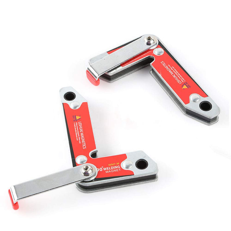 LISHUAI New Item 2pcs/pack Neodymium Magnet Welding Clamp/90 Degree Permanent NdFeB Welding Magnet with Handle Medium