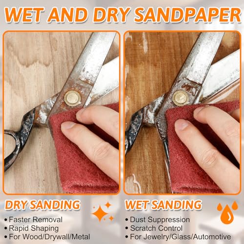 General Purpose Scuff Pads - Cuttable, 6m x 100mm, P 120 240 400 Grit, Wet/Dry Reusable Sanding Sheets for Paint Prep, Auto Body, Woodworking & DIY Mix