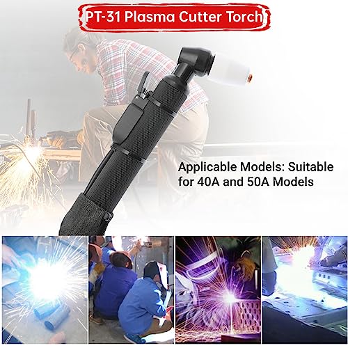 Plasma Cutter Torch PT-31 Straight Handle Replacement Air Cutting Gun Head for 40A 50A Plasma Cutter Machine