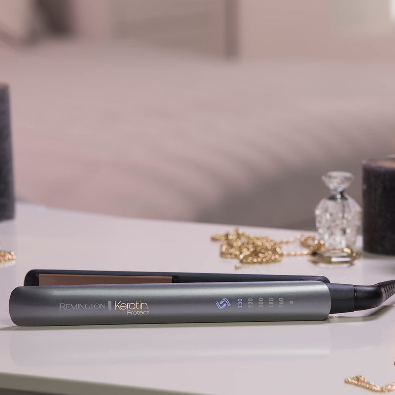 Remington Keratin Protect Intelligent Hair Straightener, S8598 | Heat Sensor Measures Moisture and Adapts Temperature, Plates Infused with Keratin and Almond Oil