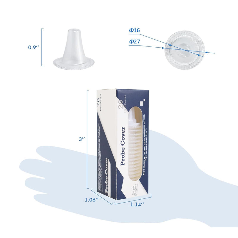 100 Count Ear Thermometer Probe Covers, Disposable Lens Filters Compatible with All Braun Ear Thermometer Models, Refill Caps