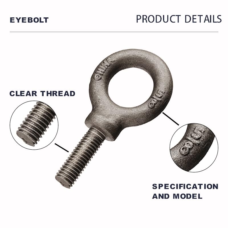 HomelyNest Eye Bolts, 2Pcs Heavy Duty Lifting Shoulder 5/8 * 1-3/4 2