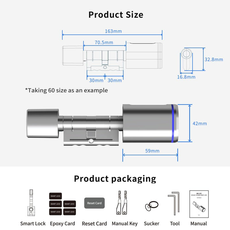 Intelligent Door Locks Fingerprint IC Card Key Cell Phone Application Household Intelligent Electronic Locks Applicable to Wooden Iron Security Door Black