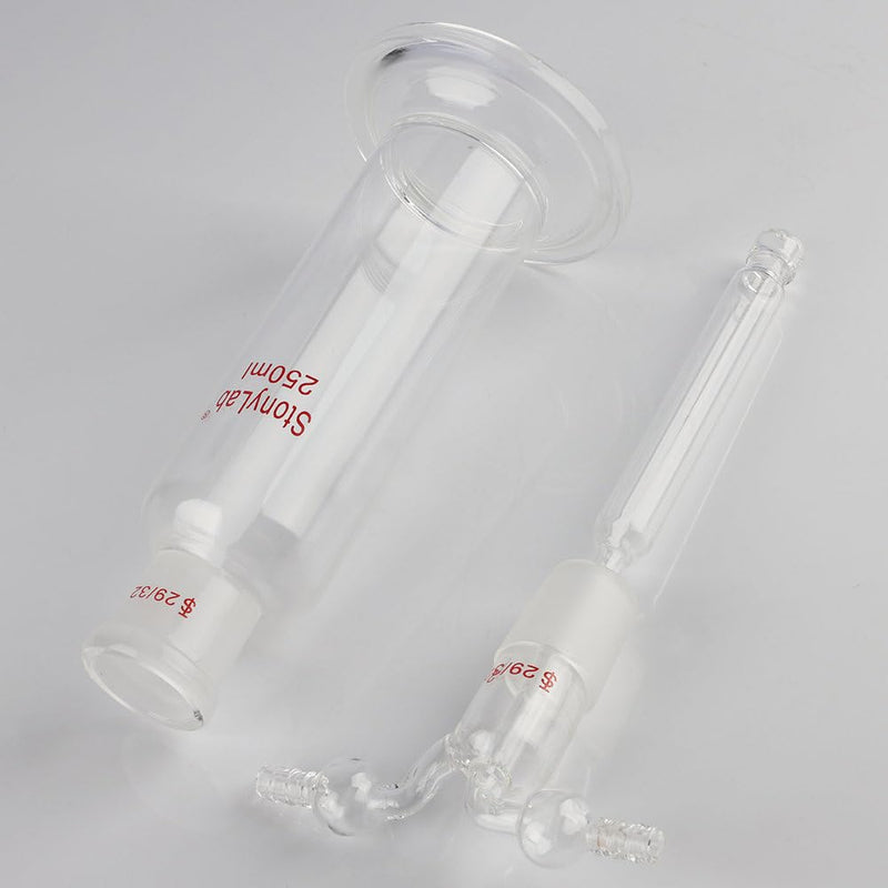stonylab Drechsel Bottle for Gas Washing, Borosilicate Glass Gas Washing Bottle with Standard 29/32 Joint and 8 mm Serrated Hose, 250 ml 8.5 Ounces
