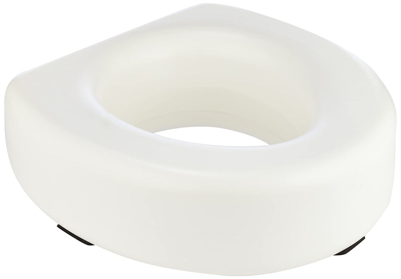 HealthSmart Enhanced Comfort 5" Raised (Round) Toilet Seat Risers for Seniors 5 Slip Resistant Pads FSA/HSA Eligible Padded Toilet Seat Elevation 15.7 x 15.2 x 6.1 New and Improved