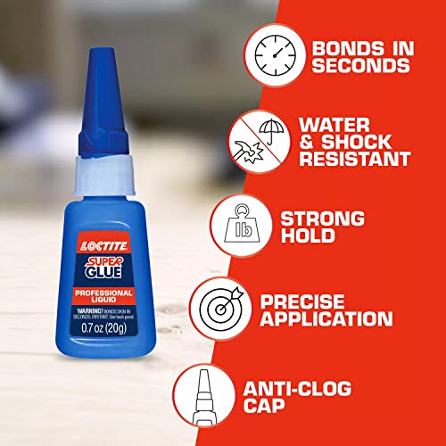 Loctite 1405419 Super Glue Liquid Professional, 0.7 oz, Clear (4-Pack) 4 Pack