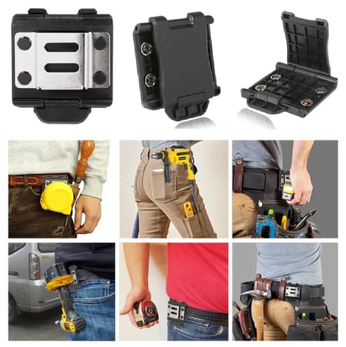 Measuring Tape Holder for Belt, Tape Measure Holster Holder, Holster for Drill with Belt Clip Hook, Yellow, 2Pack Tape Measure Holster / Drill Holder in Yellow (Pack 2)