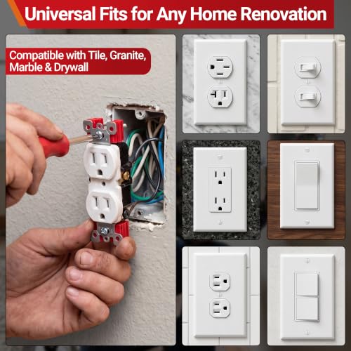 104PCS Outlet Spacers Electrical Box Extender Kit with 6-32 Screws 104