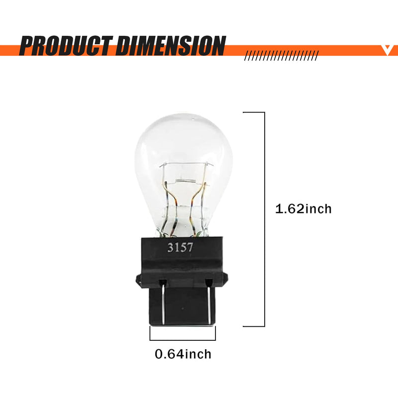 10 PCS 3157 Car Instrument Light Bulb, 12V 21/5W Waterproof Durable Vehicle Brake Light Replacements, Universal Automotive Marker Tail Light Accessories for Truck SUV Car (White Light) 10 PCS White Light