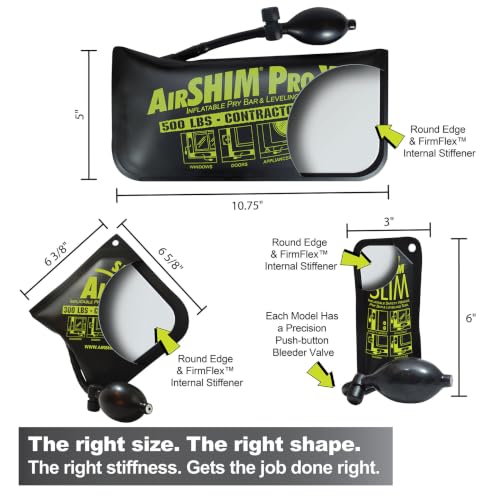 Calculated Industries 1132 AirShim Inflatable Pry Bars & Leveling Tools 4-pc Combo Set of 4