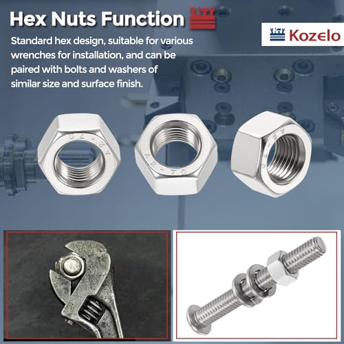 284pcs[M3 M4 M5 M6 M8 M10 M12] Hex Nuts Assortment Kit SS304 M3/M4/M5/M6/M8/M10/M12 284