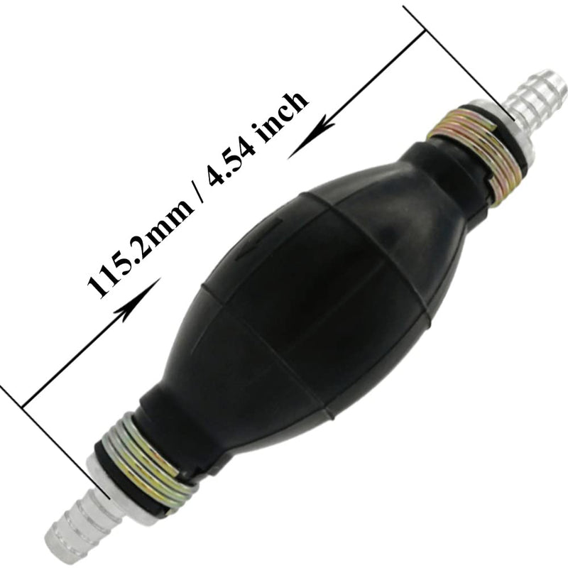 10mm 3/8" Black Bulb Type Rubber Fuel Transfer Vacuum Fuel Line Hand Primer Gasoline Petrol Diesel Pump Bulb for Marine Boat Accessories 10mm 3/8"