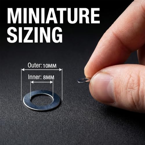 80PCS M6×10MM Steel Shim Washer Set (0.1/0.2/0.3/0.5mm, 20pcs Each) – Ultra Thin Precision Spacers for Electronics, Miniature Models, Compatible with M6 Bolts (M6x10) M6x10