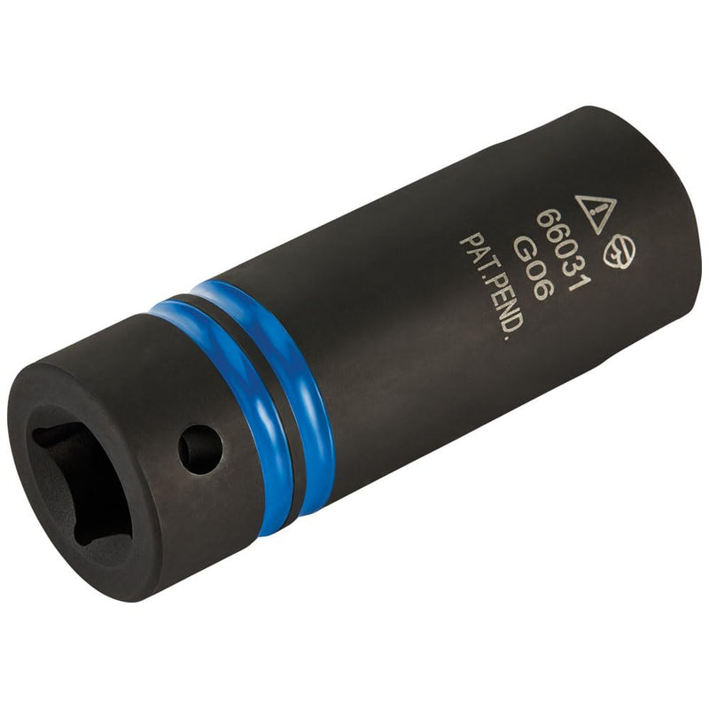 Klein Tools 66031 3-in-1 Slotted Impact Socket, 12-Point Deep Sockets, Coaxial Spring Loaded, 3/4 and 9/16-Inch Hex Sizes, 1/2-Inch Drive 3/4-Inch and 9/16-Inch Spring Loaded Socket