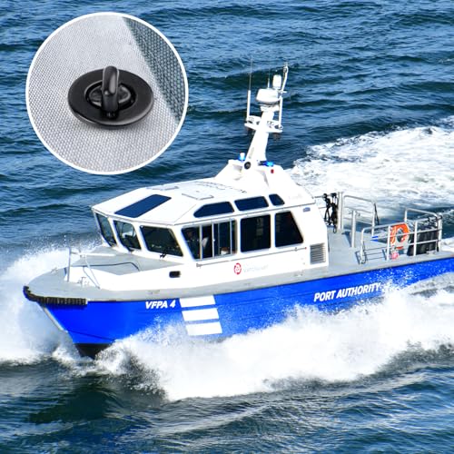 Supkiir 40 Sets Marine Grade Twist Lock Fasteners, Rust-Proof Coated Turn Button with Eyelet and Stud Mounting Screws, Alloy Tarp Grommet Fasteners for Marine Boats, RVs and Canvas Sailboats