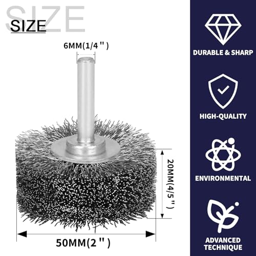 5 Pack 2 Inch Wire Wheel Brush for Drill Attachment 5