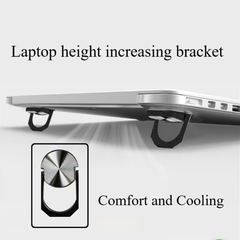 Laptop Invisible Metal Bracket Holder 2pcs Foldable Adjustable Portable Heat Dissipation Stand for Desk Work and Travel, Black, 2pcs