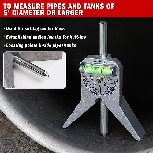  [AUSTRALIA] - Pipe Center Finder Punch Tool and Marker Tool for Pipes 1/2" and Larger, Pipefitter Tools With Centering Head, Measure Pipe Diameter for Accurate Pipe Diameter Measurement and Marking