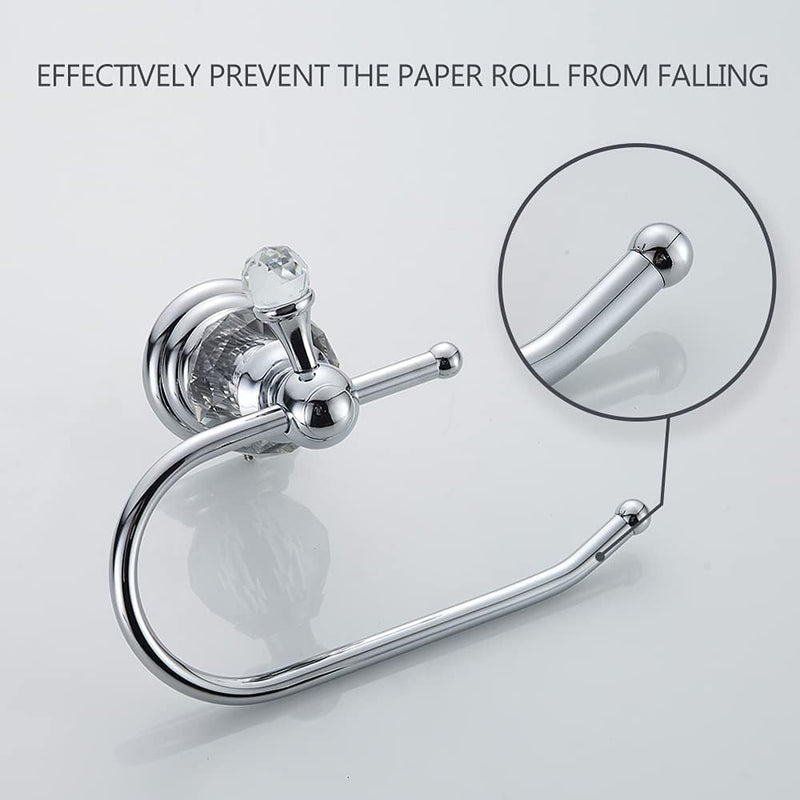 Silver Crystal Toilet Paper Holder, Chrome Bathroom Toilet Paper Roll Hanger Wall Mounted, Modern Toilet Tissue Holder Bathroom Accessory Silver