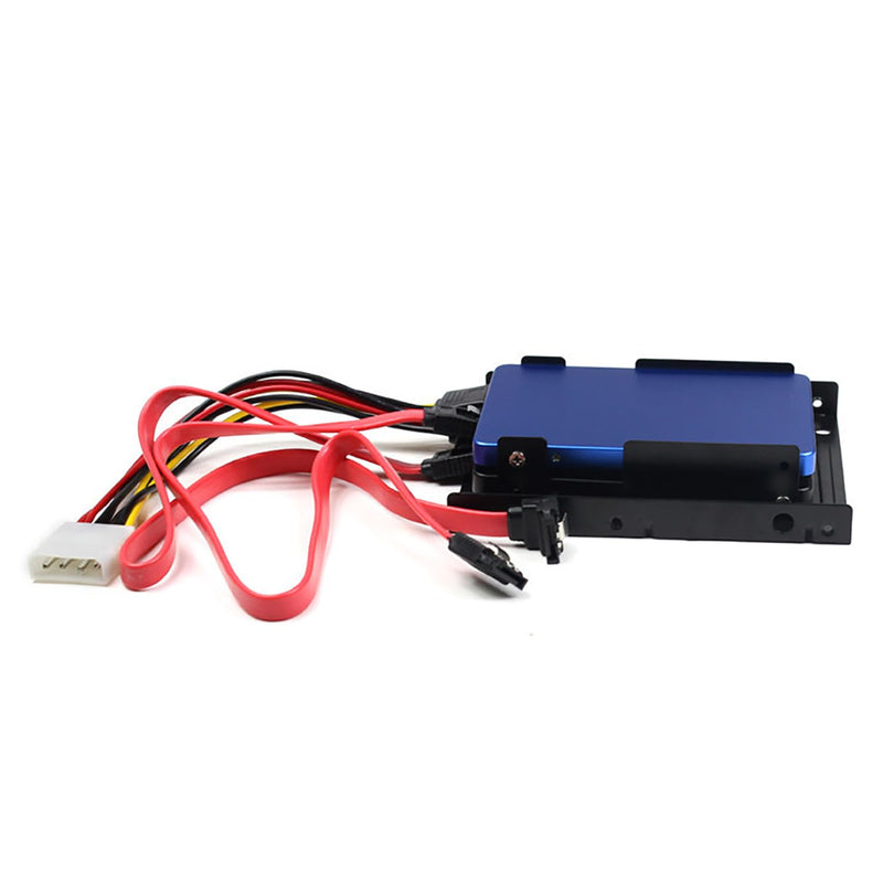 RLECS Dual SSD/HDD Metal Mounting Bracket with Screwdriver/Screws/SATA Power Cable/Data Cable Set