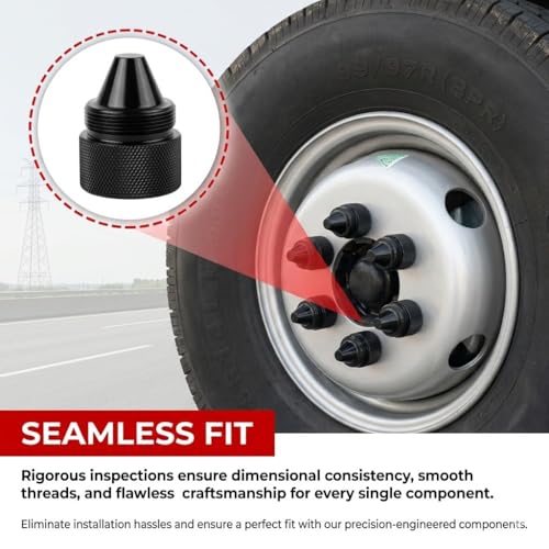 1.375''x24 Thread Aluminum Cone Shaped Truck Wheel Lug Nuts 12 Pack