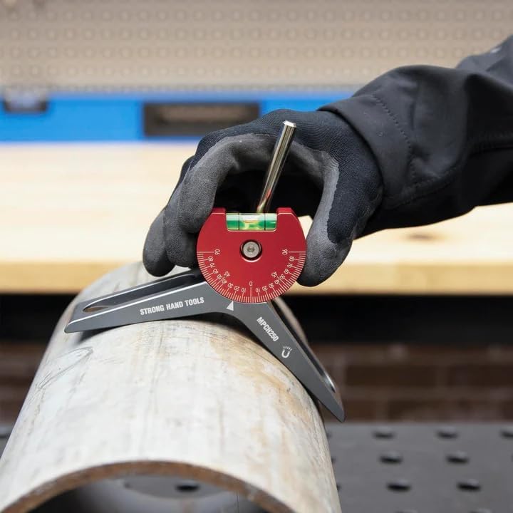 Strong Hand Tools Strong Hand, Magnetic Pipe Centering Head, Mark Pipes Over 2” Diameter, Anodized Aluminum, 360° Rotatable Dial, MPCH250