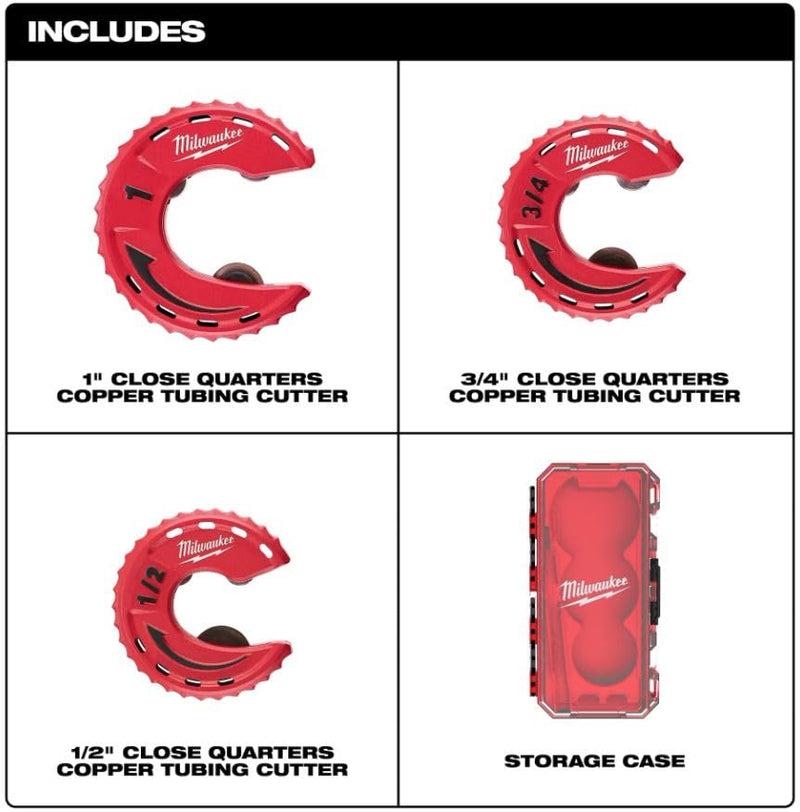 Milwaukee Electric - 3 Piece Close Quarters TUBING Cutter Set