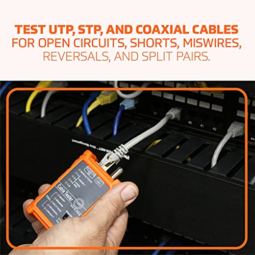 TEMPO Communications PA1594 Network Cable Tester | LAN & AV Cable Continuity Tester | 8-Way RJ45, UTP, STP, Coaxial Cables