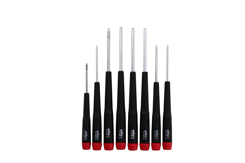 Wiha 26499 Ball End Hex Screwdriver Set, Inch, 8 Piece