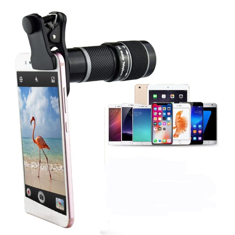 Daily Use 18x Zoom Wide Angle HD Telephoto Phone Camera Lens for Mobile - No Black Corner Universal Optical Zoom ? with Clip and Tripod.