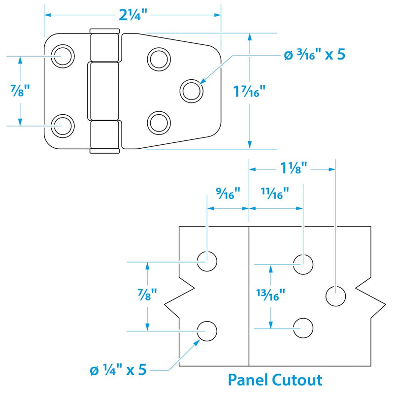 Seachoice Center-Barrell Friction Hinge Barrell Up 1-1/2 In. x 2-1/4 In.