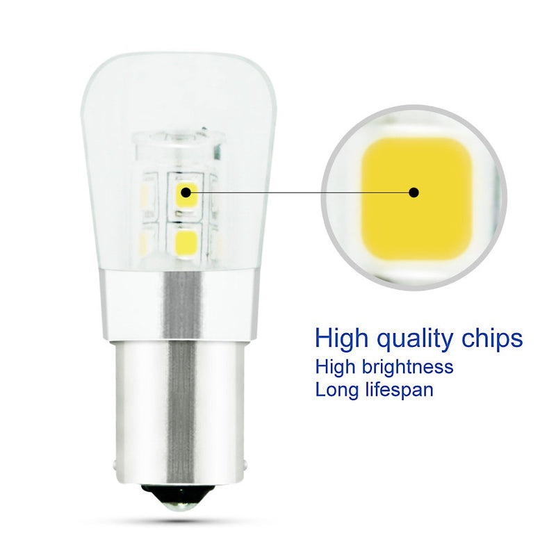 3W AC12V/DC12-24V BA15S Led Light Bulb 1156 1141 Bayonet Base Non-Dimmable Waterproof Lamp CRI80 Soft Warm White Pack of 2 2 Pack 3W 3000k (Ba15s)