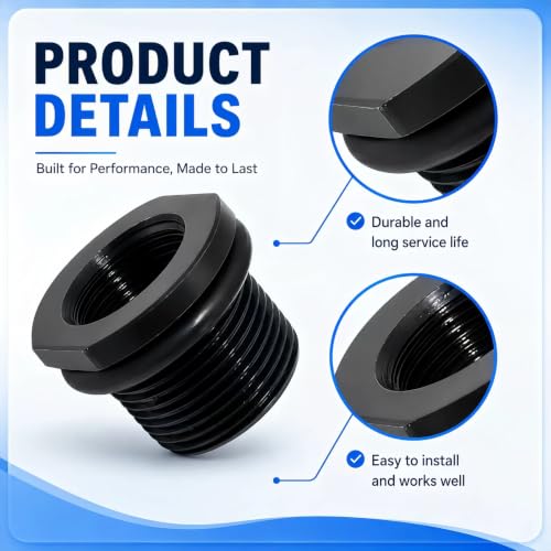 6 Pcs Steel Thread Protector, 1/2 x 28 Convert to 5/8x24 with Crush Washer Steel, (Black) 6 Pcs Thread Protector, 1/2 x 28 Convert to 5/8x24