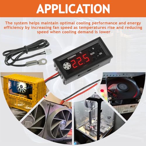 4-Wire PWM 12V 3A Fan Temperature Controller,Circular Head Circular Head（for Fit and fix)