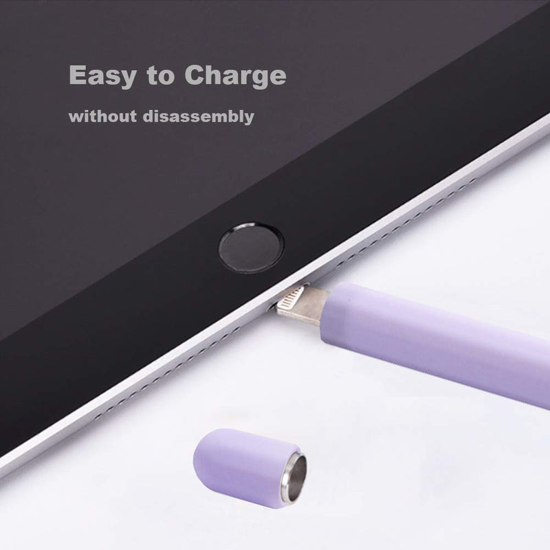 YINVA Case for Apple Pencil Grip for Apple Pencil Accessories Holder for Apple Pencil 1st Generation Cover Sleeve for Apple Pencil with Protective Nib Cover for iPad Pencil(Purple) Purple For 1st Gen