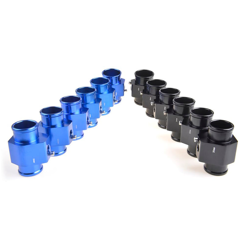 Aluminum Water Temp Joint Pipe Water Temp Meter Temperature Gauge Joint Pipe Radiator Sensor Adaptor Clamps Black 38mm