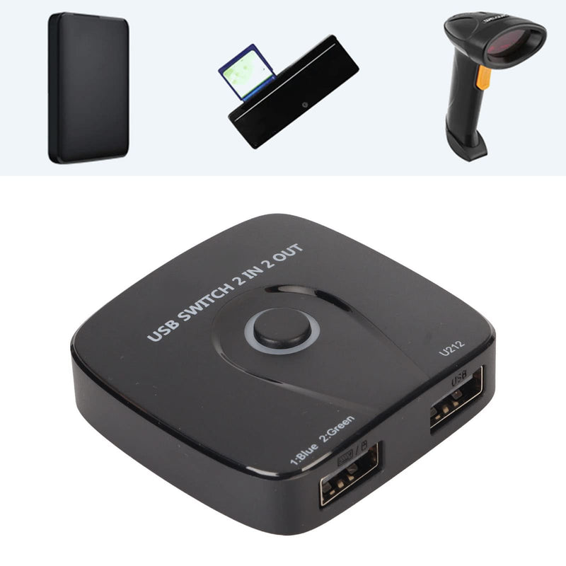 2 in 2 Out USB Switcher, Seamless Switching USB Switcher, Port Adapter for 2 Computers Share 2 USB Devices Mouse Keyboard Scanner Printer