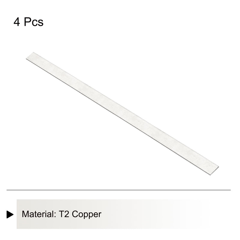 MECCANIXITY 4Pcs 15.8" x 2/5" Copper Flat Bar,1/8" Thickness Tinned Copper Bar Stock for Grounding Systems Architectural Projects 4 15.8" x 2/5" x 1/8"