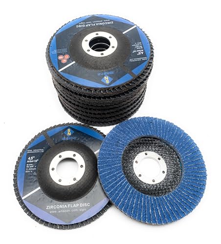 SIGNI 4" x 5/8" Premium Zirconia Flap Discs T27 10-Pack (4.5 inch T27 80#) 4.5 inch T27 80#