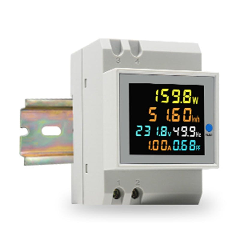 Single Phase Energy Meter Din Rail Electricity Usage Monitor AC 40-300V 100A Voltmeter Ammeter Watt Kwh Frequency Power Meter Built-in CT 110V (D52-2066-WIFI Built-in-CT) D52-2066 Built-in-CT
