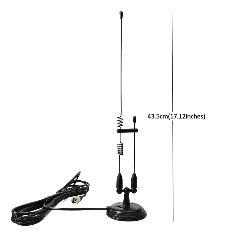 HYS Amateur Dual-Band VHF & UHF Magnet Base Antenna for 2m/70cm Motorola Mobile Ham Radios & Repeaters with 3.5inchs Magnetic Mount, W/13ft RG58 Cable PL-259 UHF Male Mag Mount (Black) Black