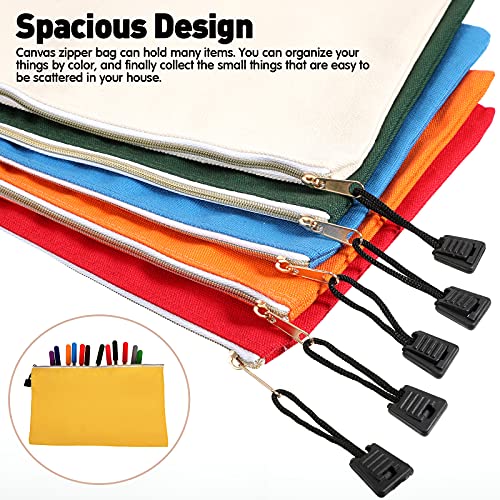 Frienda 10 Pieces 10 Pack Canvas Tool Pouch, Canvas Tool Bag with Zipper
