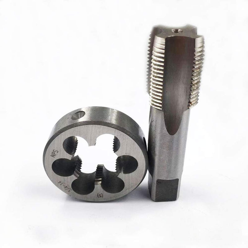 3/4"-14 NPS tap and die, 3/4"-14, 3/4"-18, HSS Tap And Die Set UNF Machine Thread Tap And UNF Round Thread Die Right Hand (3/4-14 NPS)