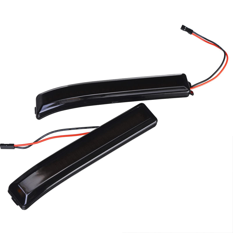  [AUSTRALIA] - 2x Smoked Lens Sequential Amber Full LED Side Mirror Marker Lights Compatible With 2009-2014 Ford F150, 2010-2014 SVT Raptor, Replace OEM Amber Bulb-Less Reflectors